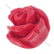 Perles fleur semi-percée 8 mm en synthétique - Rouge x4|raw }}