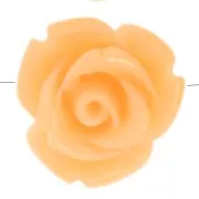 Perles fleur 10 mm en synthétique - Marbré Pêche x4