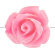 Perles fleur 10 mm en synthétique - Marbré Rose - Crème x4