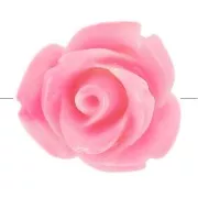 Perles fleur 10 mm en synthétique - Marbré Rose - Crème x4