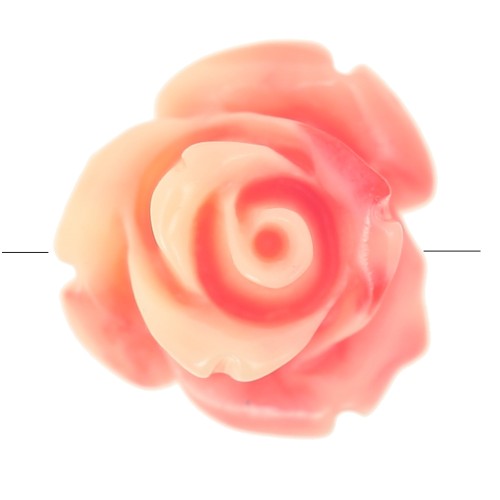 Perles fleur 10 mm en synthétique - Marbré Rose saumon - Crème x4