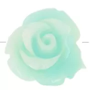 Perles fleur 10 mm en synthétique - Marbré Turquoise x4