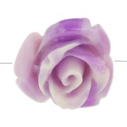 Perles fleur 10 mm en synthétique - Marbré Lilas - Crème x4|raw }}