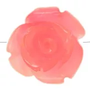 Perles fleur 10 mm en synthétique - Marbré Rouge - Nude x4