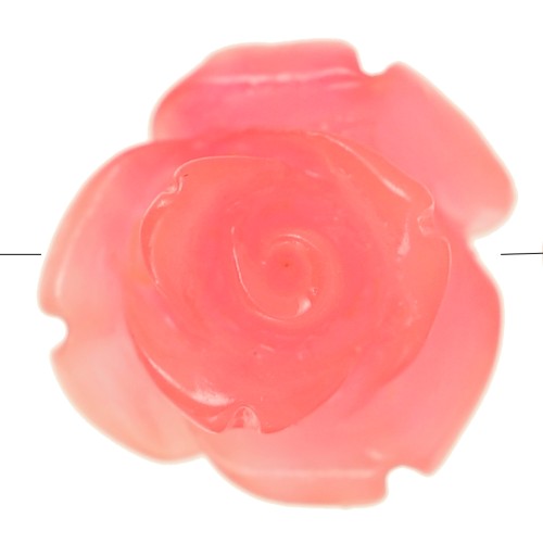 Perles fleur 10 mm en synthétique - Marbré Rouge - Nude x4