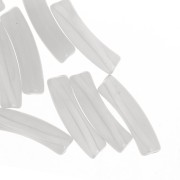 Perles tube incurvé en acrylique translucide 19x5 mm - Gris clair marbré x10