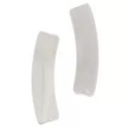 Perles tube incurvé en acrylique translucide 19x5 mm - Gris clair marbré x10