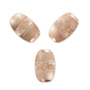 Perle Olive diamantée satinée 8x5 mm en Argent 925 Doré Rose x1