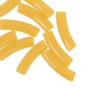 Perles tube incurvé en acrylique translucide 19x5 mm - Orange clair x10|raw }}