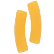 Perles tube incurvé en acrylique translucide 19x5 mm - Orange clair x10