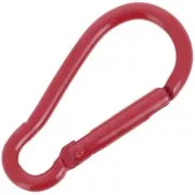 Rouge - Fermoir mousqueton 46x22 mm en aluminium - Rouge x1 Fermoir mousqueton 46x22 mm en aluminium - Rouge x1