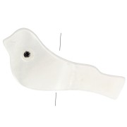 Perle oiseau 7x16 mm en nacre - Naturel x1
