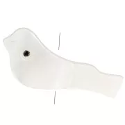 Perle oiseau 7x16 mm en nacre - Naturel x1