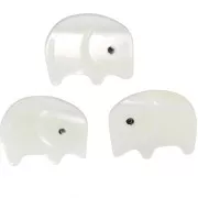 Perle éléphant 9x11 mm en nacre - Naturel x1