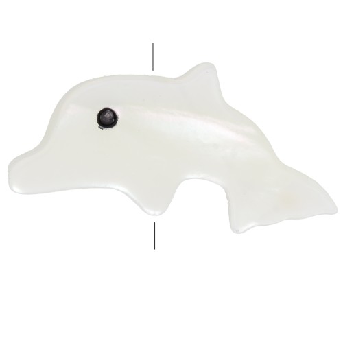 Perle dauphin 8x16.5 mm en nacre - Naturel x1