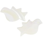 Perle oiseau 12.5x22 mm en nacre - Naturel x1