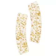 Perles tube incurvé en acrylique transparente 19x5 mm - Pailleté doré x10