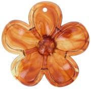 Pendentif fleur 42 mm en acrylique transparente - Marbré Ambre x1