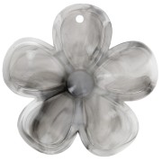 Pendentif fleur 42 mm en acrylique translucide - Marbré Gris foncé x1|raw }}