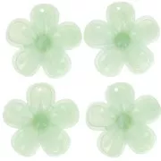 Pendentif fleur 42 mm en acrylique translucide - Marbré Lichen x1