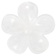 Pendentif fleur 42 mm en acrylique translucide - Marbré Blanc x1