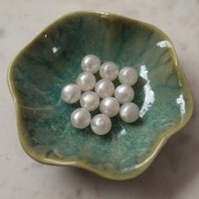 Perles en résine opaque 12 mm - Blanc nacré x6