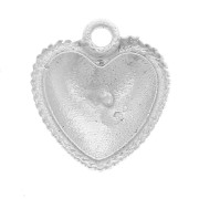 Breloque coeur bombé 12x11 mm effet torsadé - Argent 925 x1