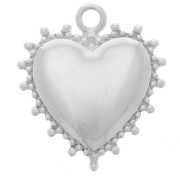 Pendentif coeur 21x18.5 mm avec petites perles - Argent 925 x1