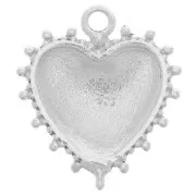 Pendentif coeur 21x18.5 mm avec petites perles - Argent 925 x1