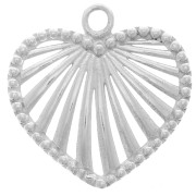 Pendentif coeur ajouré texturé 21 mm - Argent 925 x1|raw }}