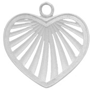 Pendentif coeur ajouré texturé 21 mm - Argent 925 x1