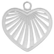 Pendentif coeur ajouré texturé 21 mm - Argent 925 x1