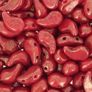 Perles en verre tchèque 2 trous Zoliduo® Right 5x8mm Opaque Red Terracotta Red x20|raw }}