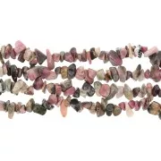 Perles chips 8 - 11 mm en pierre gemme  - Rhodonite x74cm
