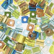 Mix Cubes Miyuki 4 mm et 3 mm SB-MIX-18 - Egyptian Lapis Stripe x10g