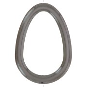 Pendentif goutte 48x34 mm 2 trous - imitation pierre gemme - Hématite x1