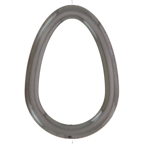 Pendentif goutte 48x34 mm 2 trous - imitation pierre gemme - Hématite x1