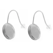 Crochets d'oreilles pour cabochon fond plat 12 mm Acier inoxydable 304L x2