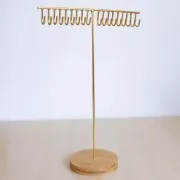 Porte bijoux - présentoir à bijoux 41x28.5 cm en métal et bambou - Doré x1