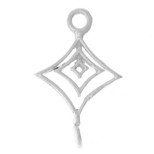 Pendentif intercalaire losanges évidé 18x11 mm - Argent 925 x1