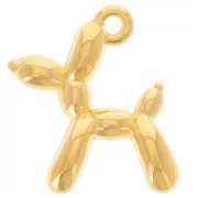 Breloque chien ballon 18x17 mm - Doré à l'or fin x1