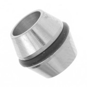 Perle tube losange 7 mm gros trou avec caoutchouc - Acier inoxydable 304L - Noir|raw }}