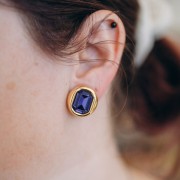 Clips d'oreilles pour cabochon PureCrystal 4610 14x10 mm - Doré à l'or fin x2