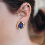 Clips d'oreilles pour cabochon PureCrystal 4610 14x10 mm - Placage Argent fin x2