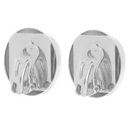 Clips d'oreilles pour cabochon PureCrystal 4610 14x10 mm - Placage Argent fin x2
