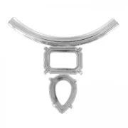 Pendentif tube sertis 4610 18x13 mm et 4320 13x18 mm rhodié x1