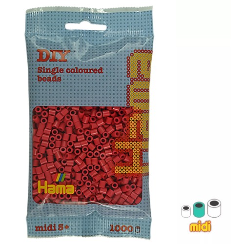 Perles à repasser Hama Midi 5 mm Rouge cerise (n°114) x 1000