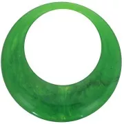 Pendentif rond évidé en résine translucide 44 mm - Vert marbré x1