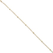 Chaîne maille Forçat limée 2.7mm avec perles aplaties Acier inox 304L Doré x99cm|raw }}