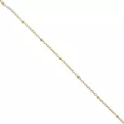 Chaîne maille Forçat limée 2.7mm avec perles aplaties Acier inox 304L Doré x99cm